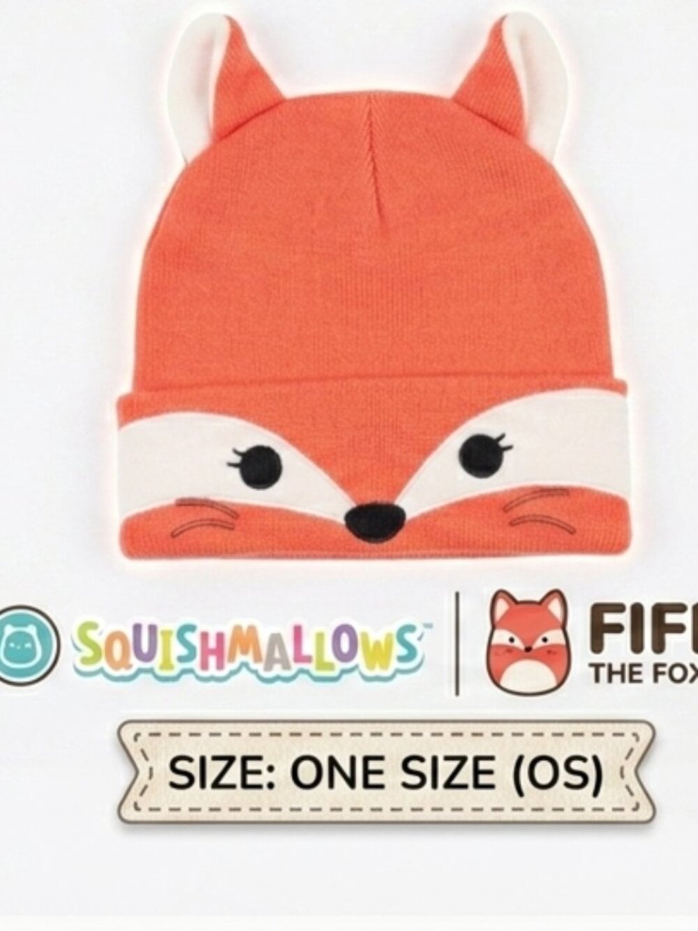 Squishmallows Fifi The Fox beanie Soft Winter Cap Hat Warm Holiday Whimsical
